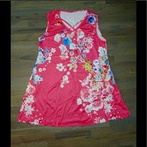 Size XXL ☆ Floral Pink Light Boho Dress